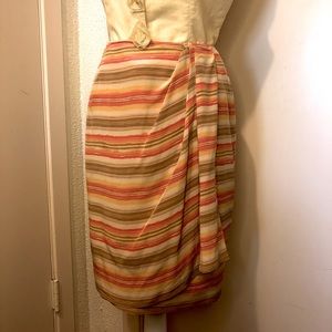 Liz Clairborne silk skirt sz 6 w/ nice underskirt
